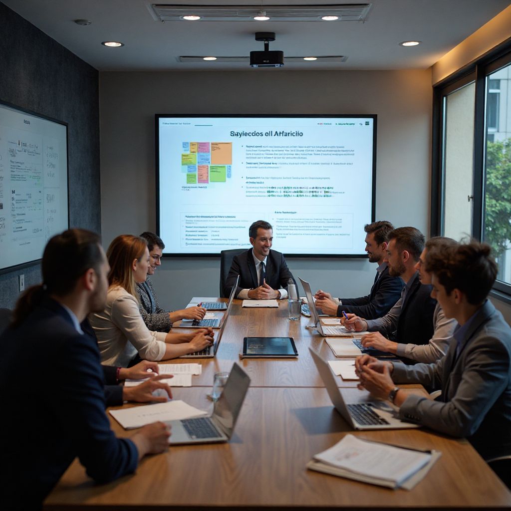 Equipo en sesión de trabajo